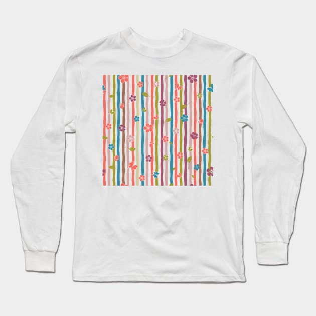 Colorful Stripes Long Sleeve T-Shirt by LizzyizzyDesign